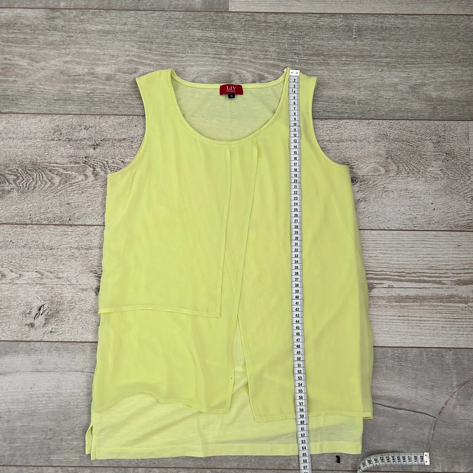 LIV Collection Top sin mangas Amarillo En capas / Chifón – Talla M – photo 8